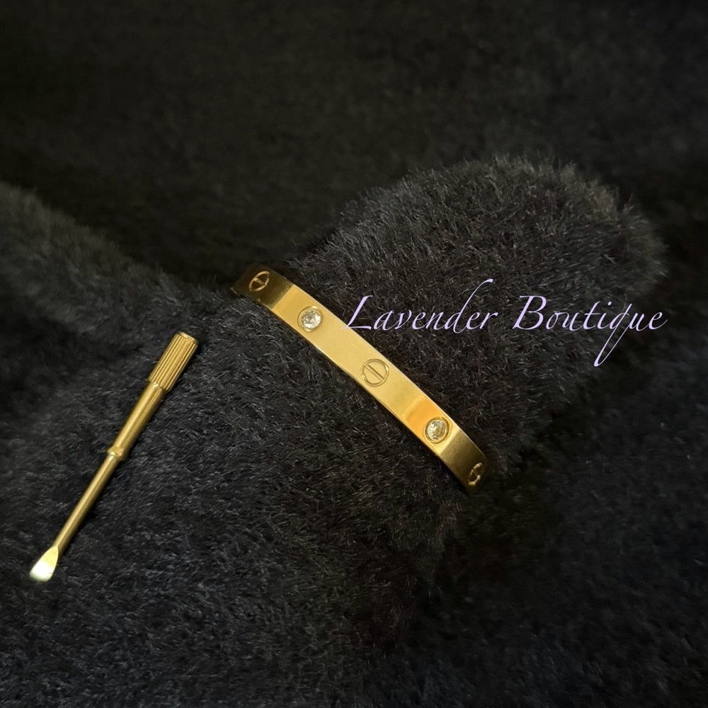 New Gold Plated Stainless Steel Screwdriver Love & Nail Un Clue Bangle Bracelet - Picture 4 of 9